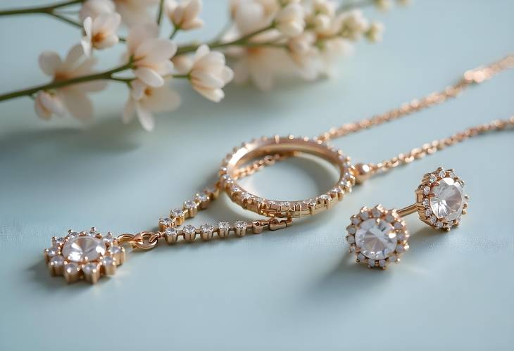 Stunning Diamond Jewelry Set Ring, Necklace, and Earrings